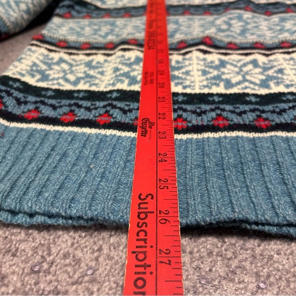 Tommy Hilfiger Lambswool Sweater Medium Nordic Fair Isle Thick Knit - Picture 3 of 8